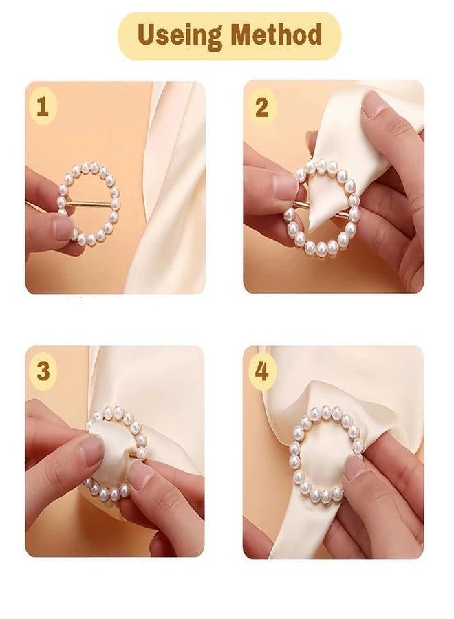 Naturahand 6PCS Scarf and Sweater Ring Clip T-shirt Tie Clips Silk Scarf Ring for Women Clothing Shirt Waist Cincher Clips Metal Round Circle Clip Belt Buckle - Image 3